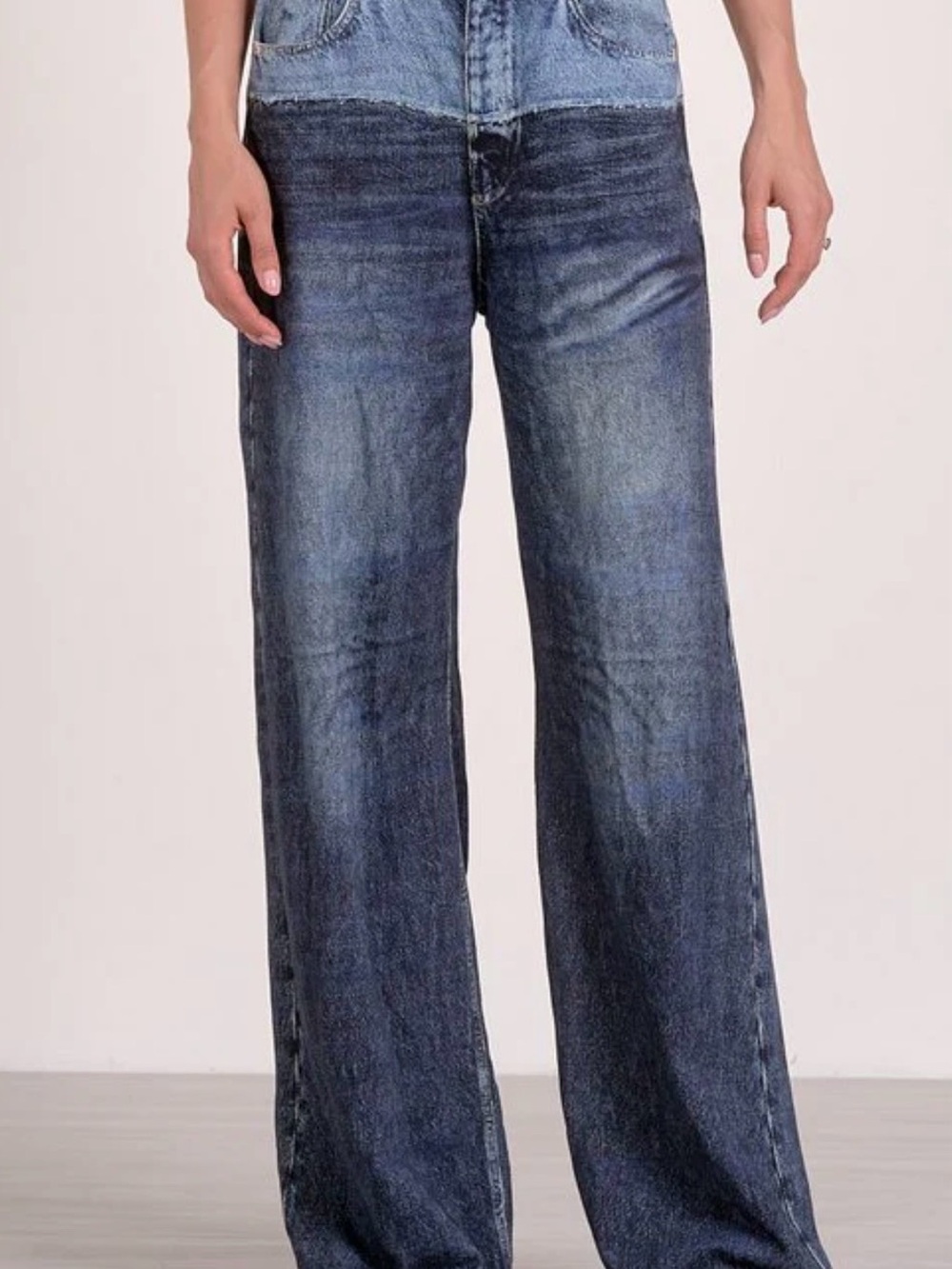 Elan’s “Jade” Sweatpant Viral Jean—Wide Leg Women’s Jeans in Dark Blue